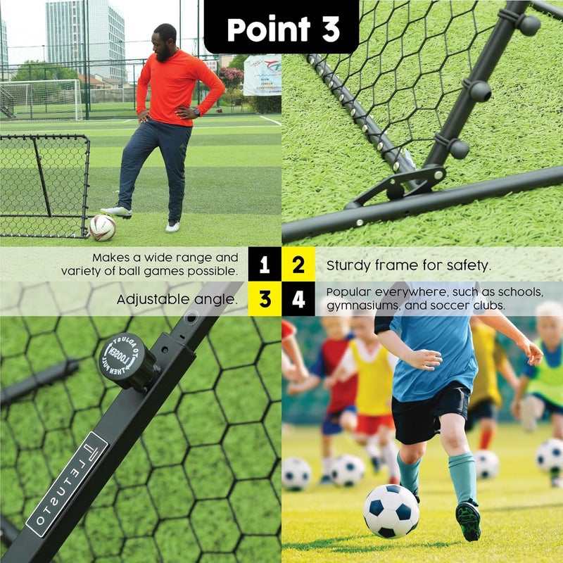 Letusto Advanced Soccer Rebounder Bounce Back Net with 16 Angle Adjustments - Durable and Versatile Sports Netting Board for Training and Matches - Image 4
